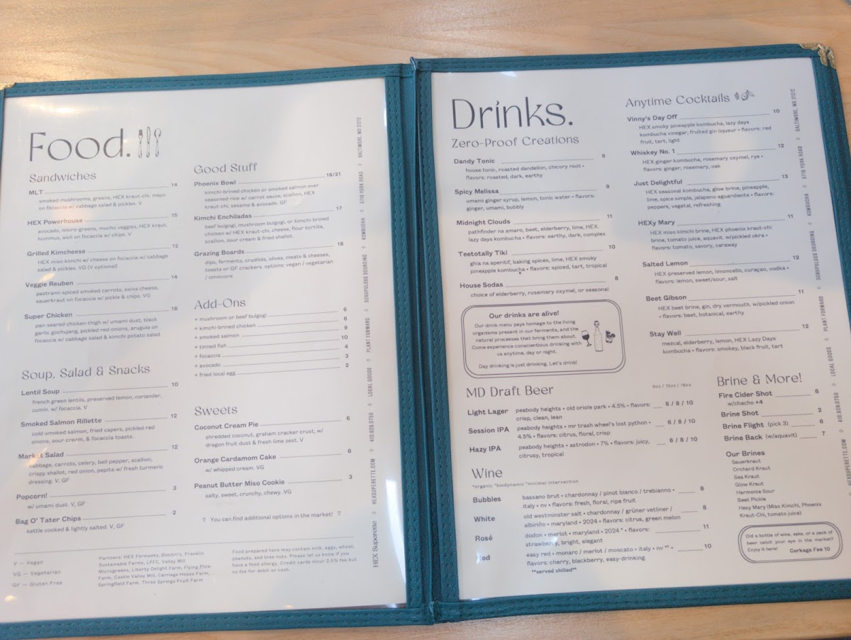 HEX Superette Menu 2