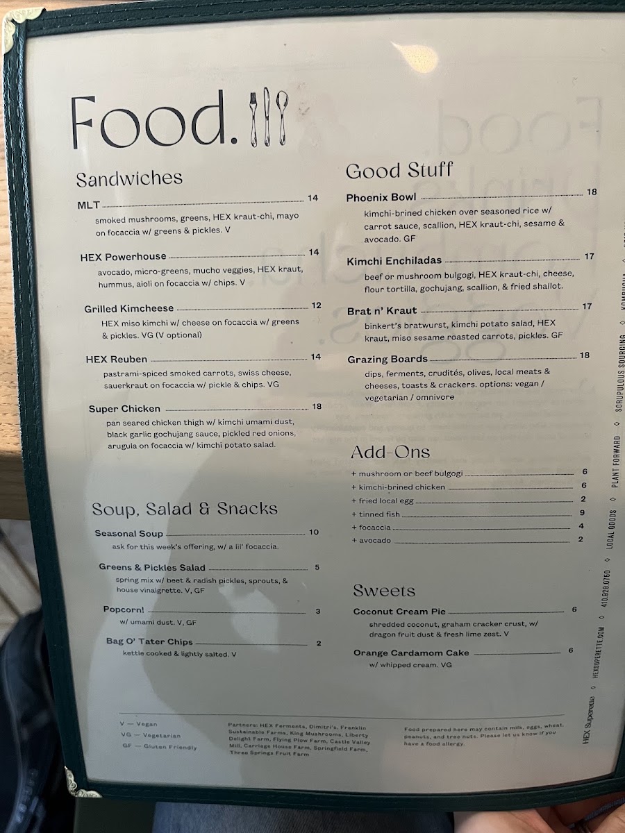 HEX Superette Menu 4