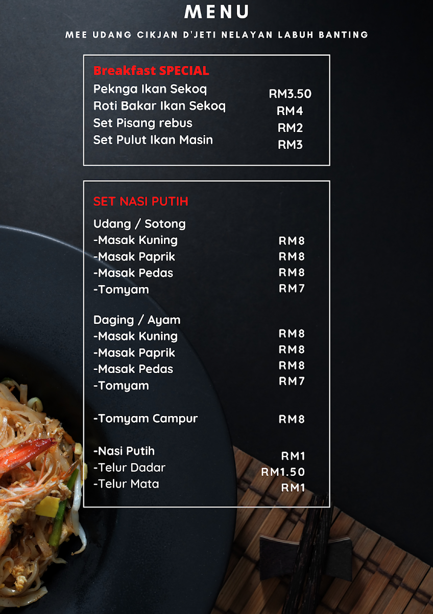 Mee Udang Jeti Labuh Banting Menu 1