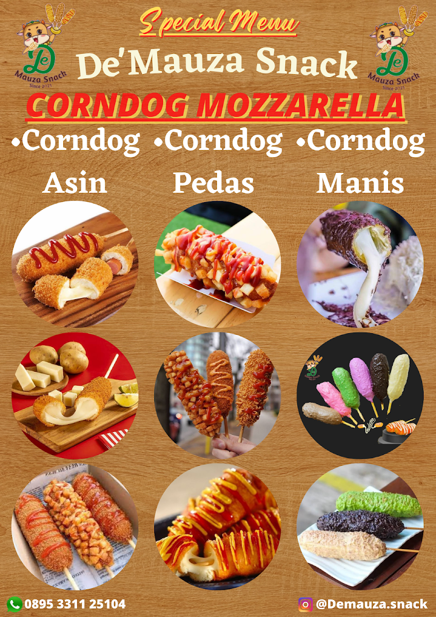 De'Mauza Snack Corndog Mozzarella Menu 9