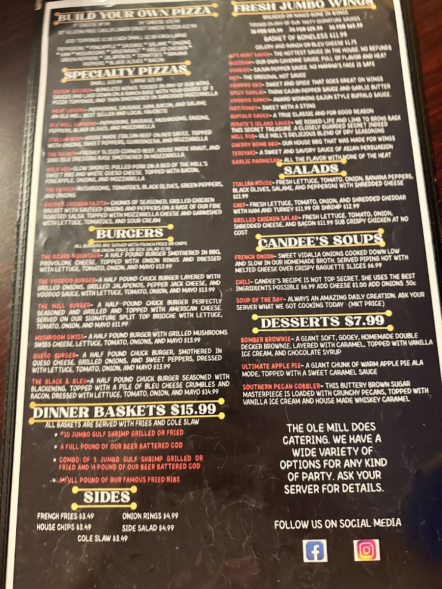 Ole Mill Tavern Menu 4