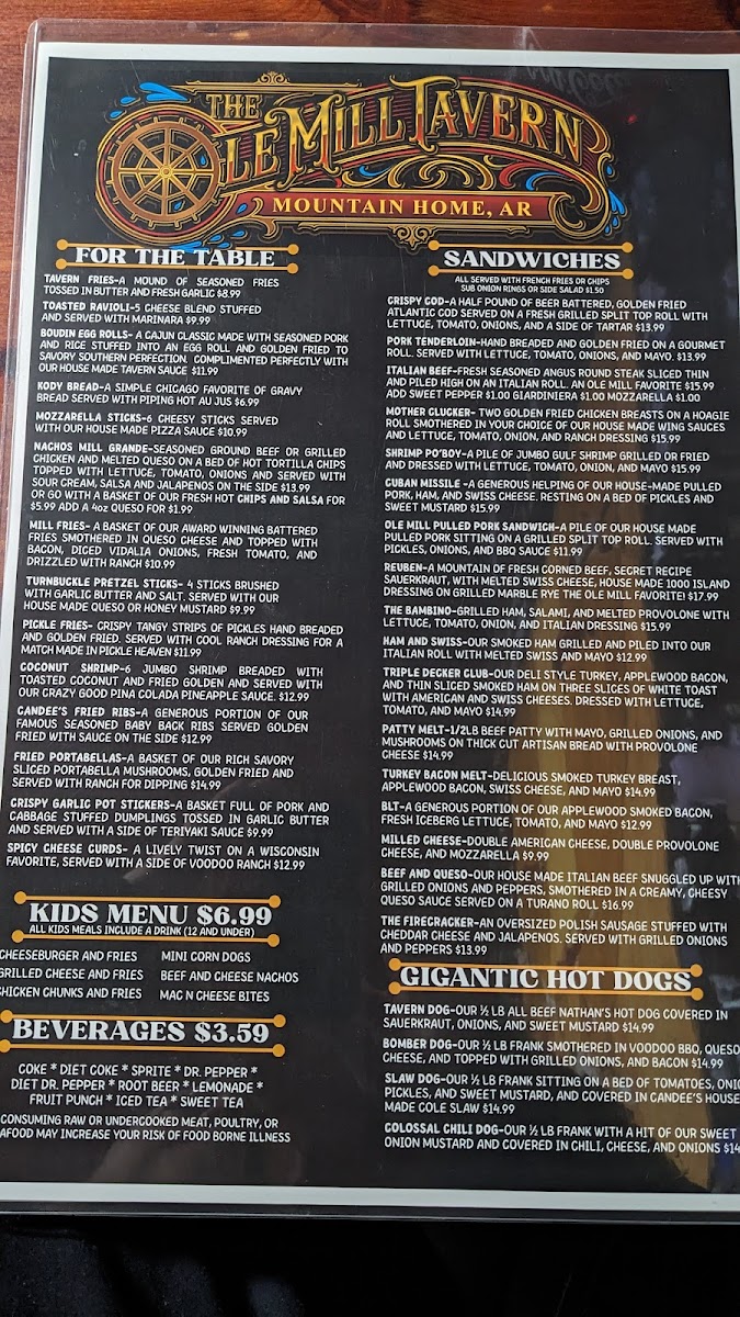 Ole Mill Tavern Menu 5