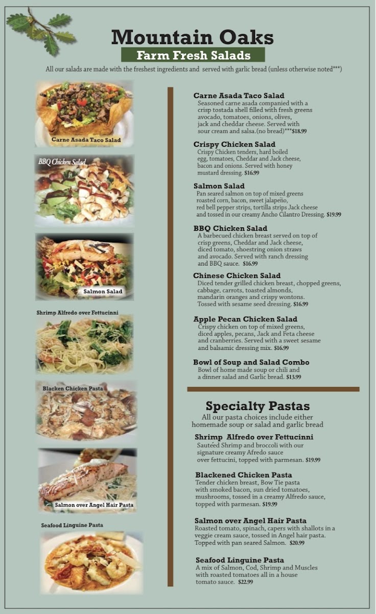 Mountain Oaks Cafe Menu 10