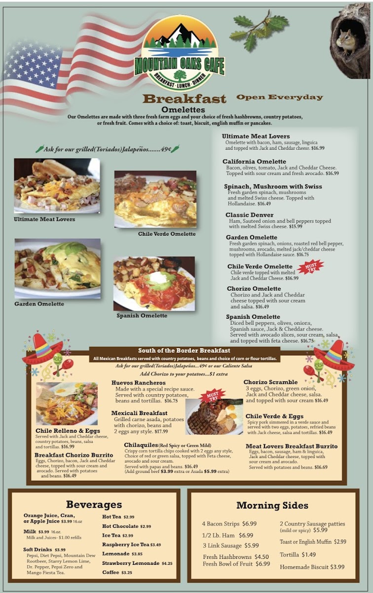 Mountain Oaks Cafe Menu 4