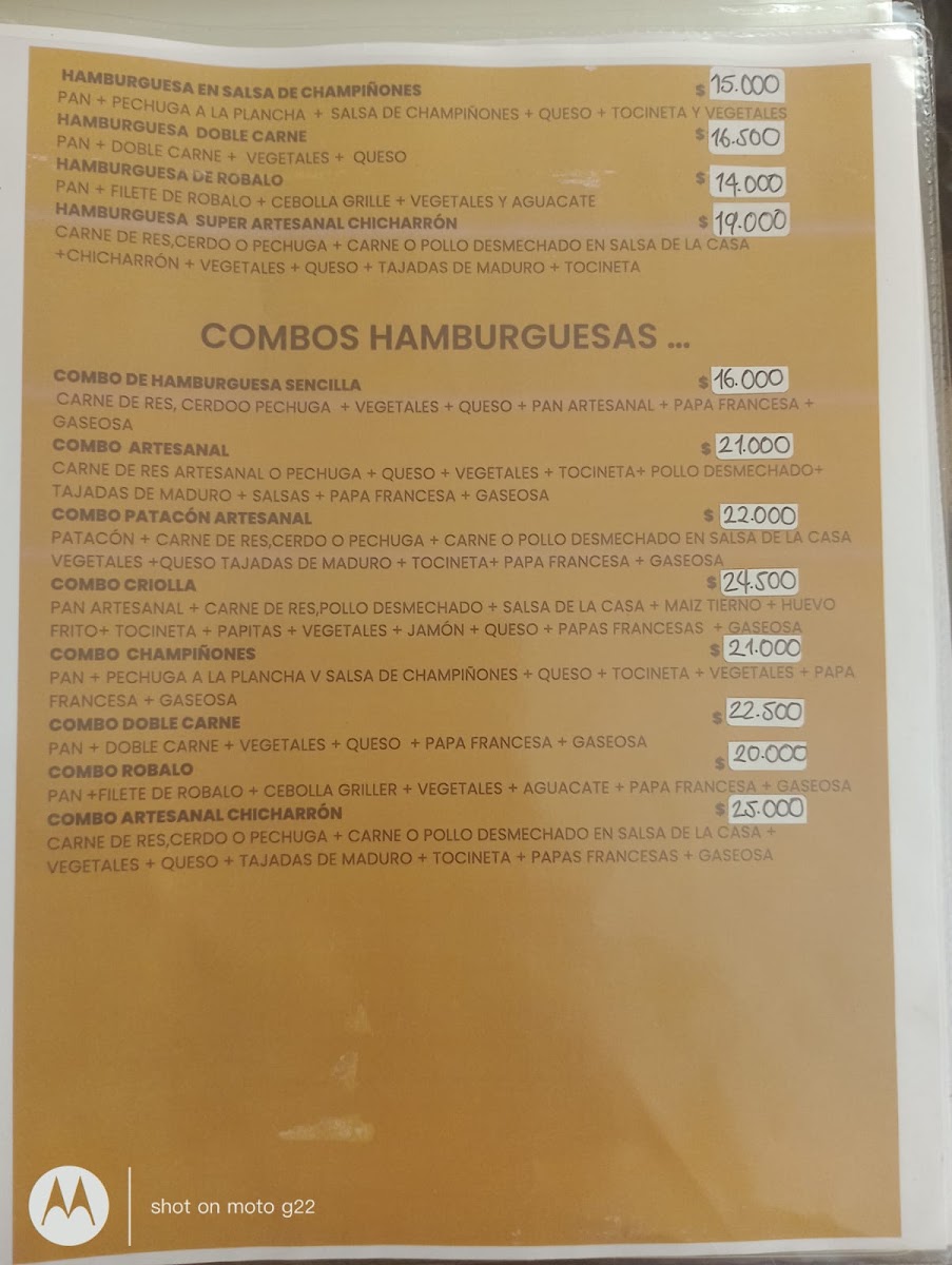 El Artesano Pizza y Parrilla Menu 1