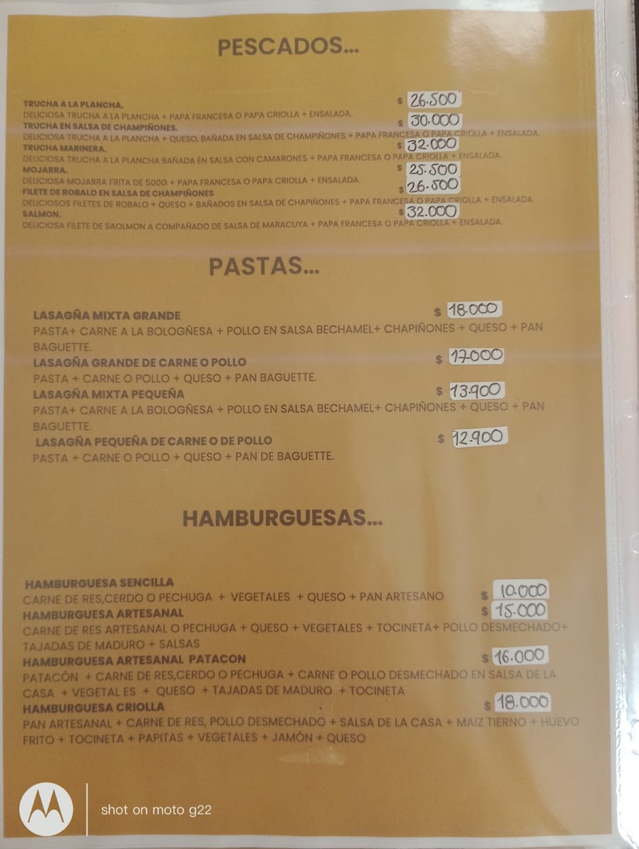 El Artesano Pizza y Parrilla Menu 2