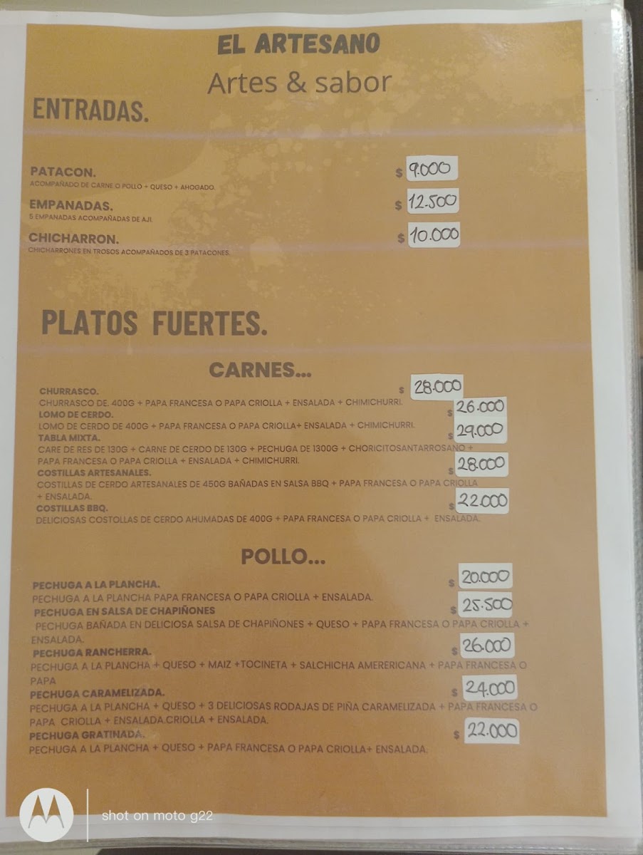 El Artesano Pizza y Parrilla Menu 4