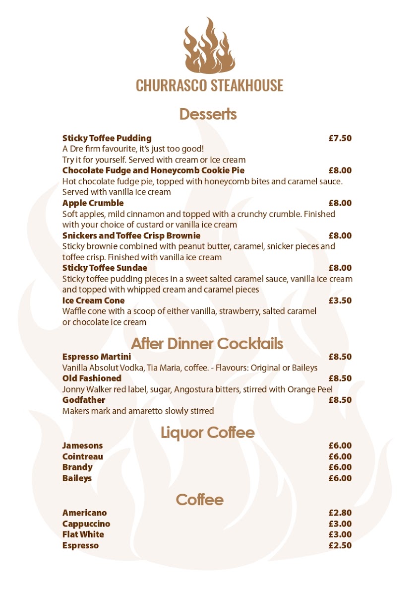 Churrasco Steak House Menu 10