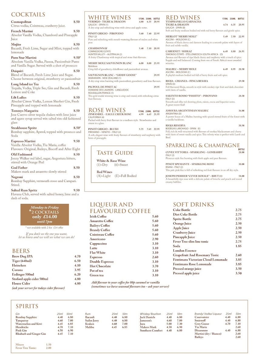 Churrasco Steak House Menu 3