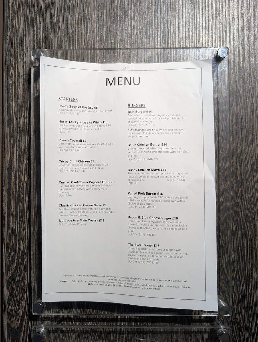 Cuffs Bar & Grill Menu 1