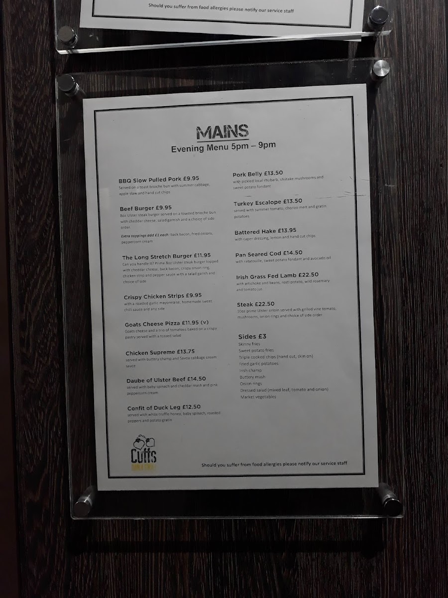 Cuffs Bar & Grill Menu 8