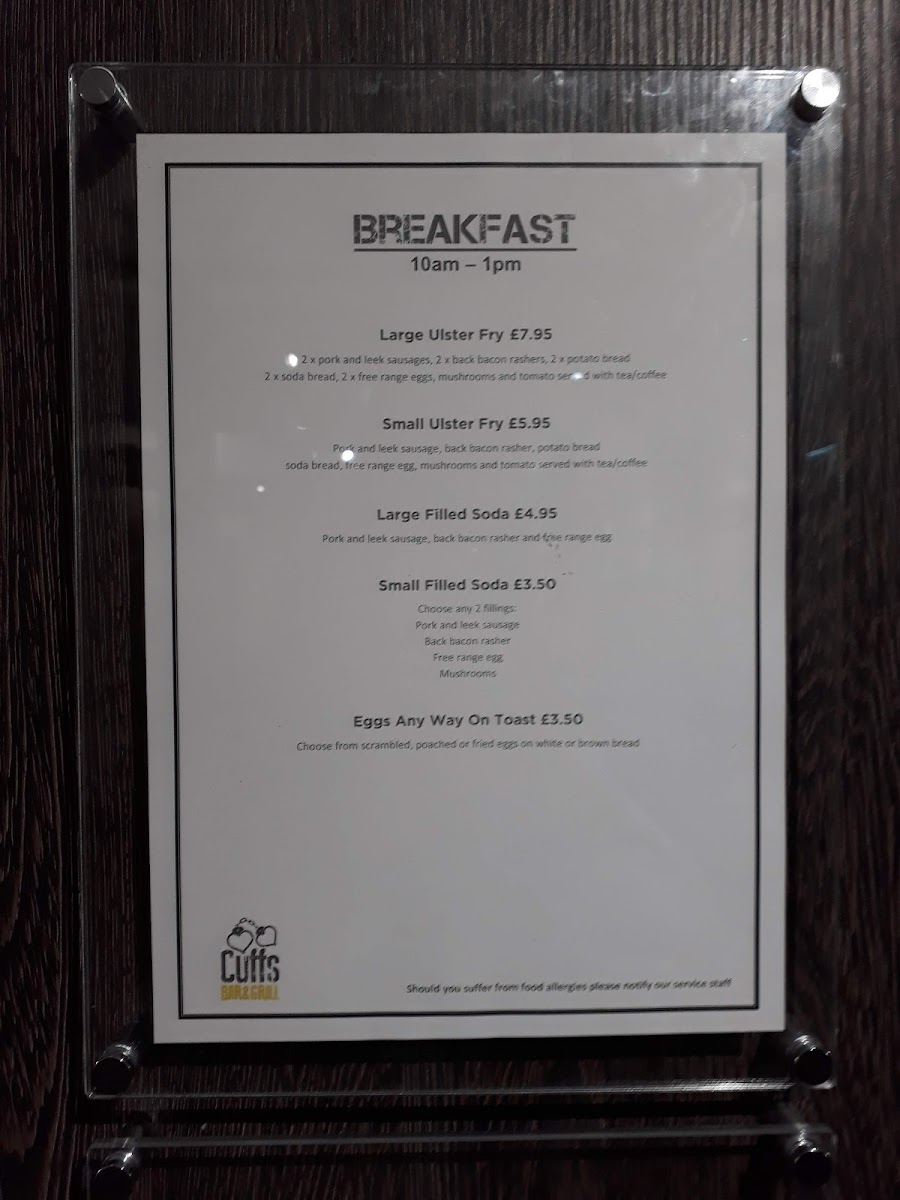 Cuffs Bar & Grill Menu 9