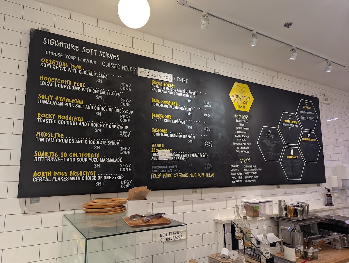 Soft Peaks Ice Cream Menu 1