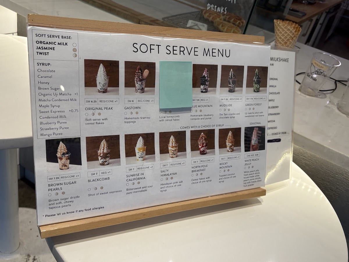 Soft Peaks Ice Cream Menu 10