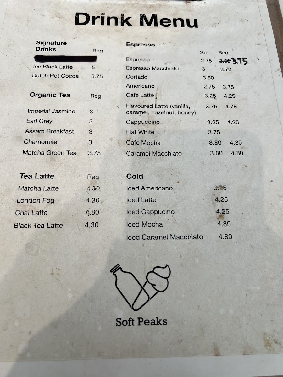 Soft Peaks Ice Cream Menu 2