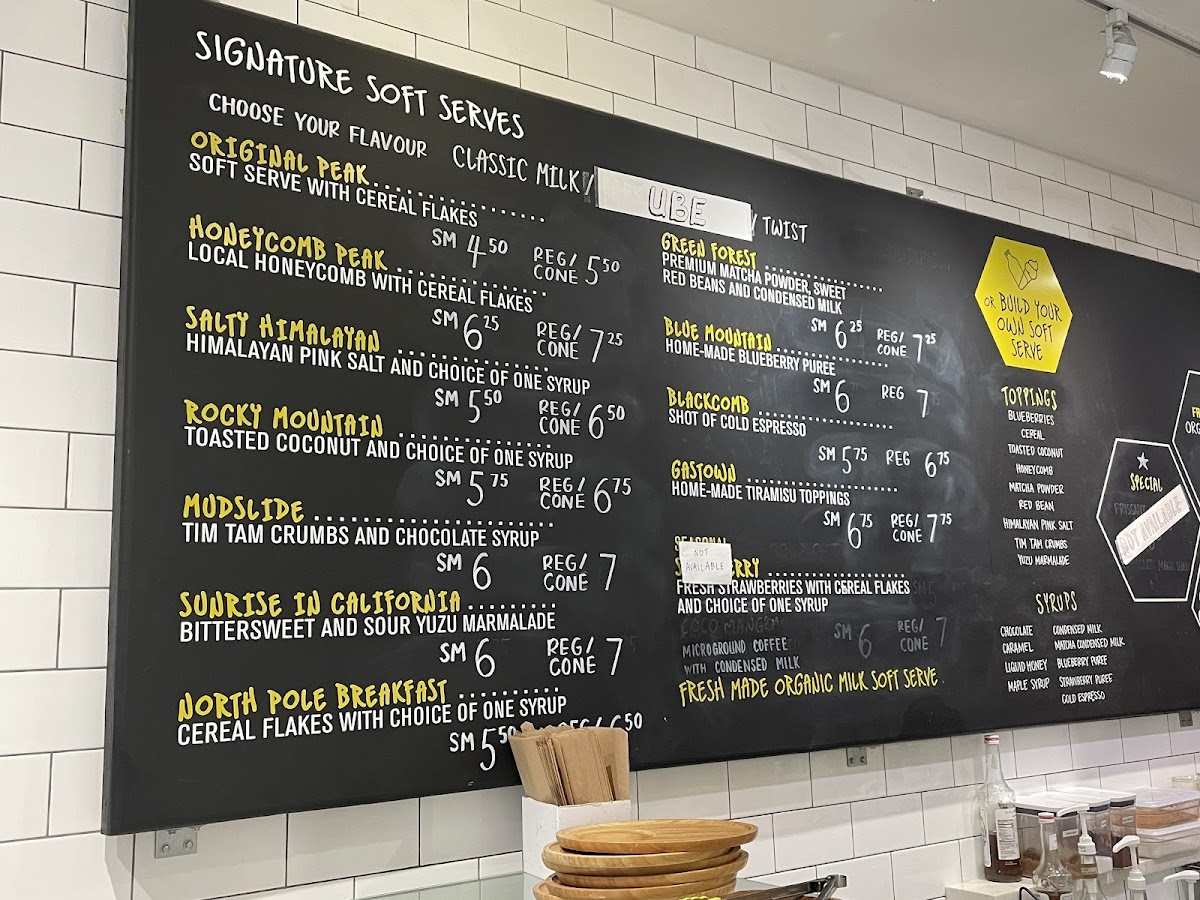 Soft Peaks Ice Cream Menu 5