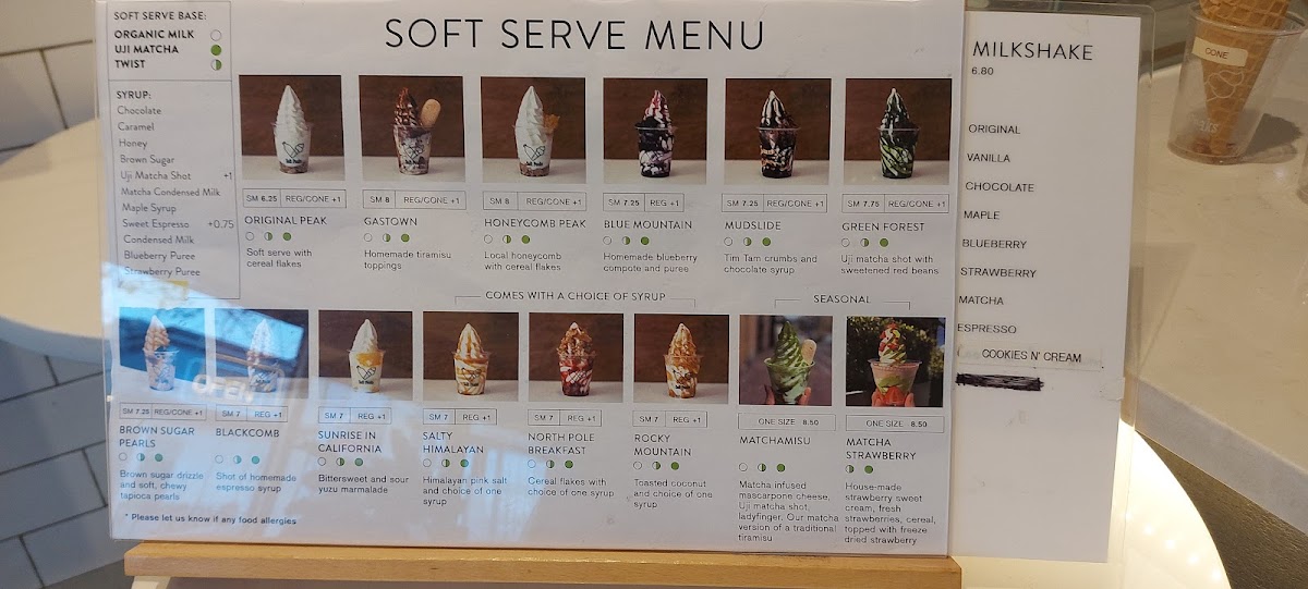 Soft Peaks Ice Cream Menu 8