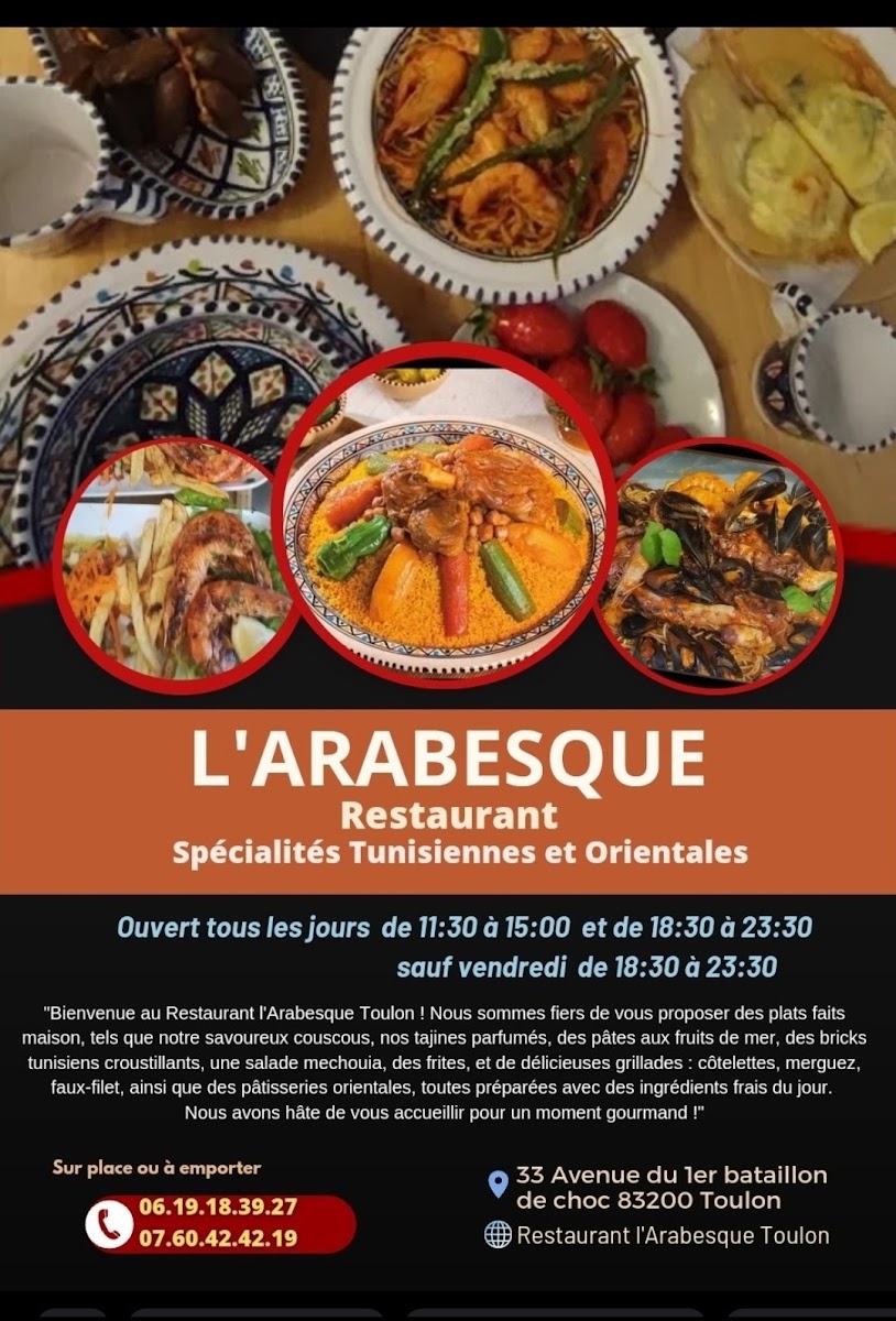 Restaurant l'Arabesque Toulon Menu 6