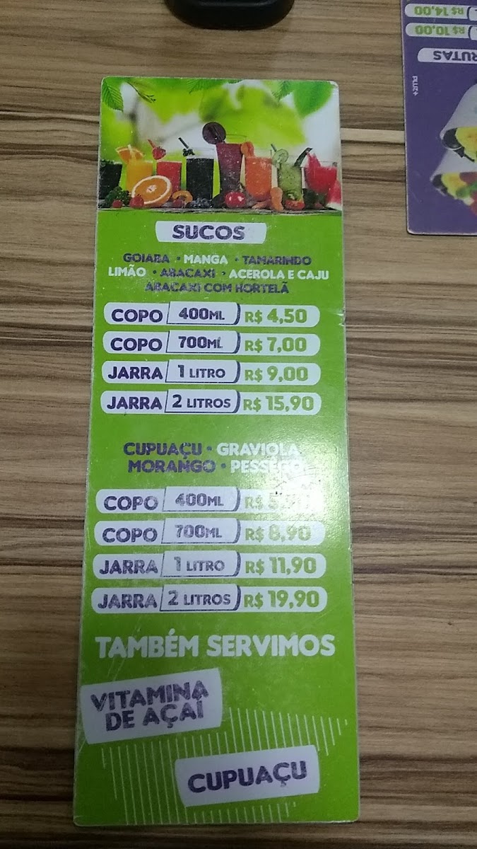 LA FRUTA AÇAI Menu 2