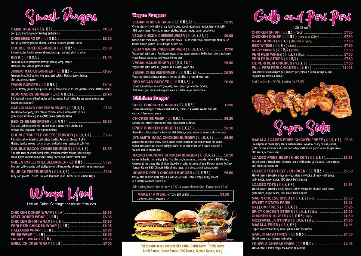 Macks grill Menu 1