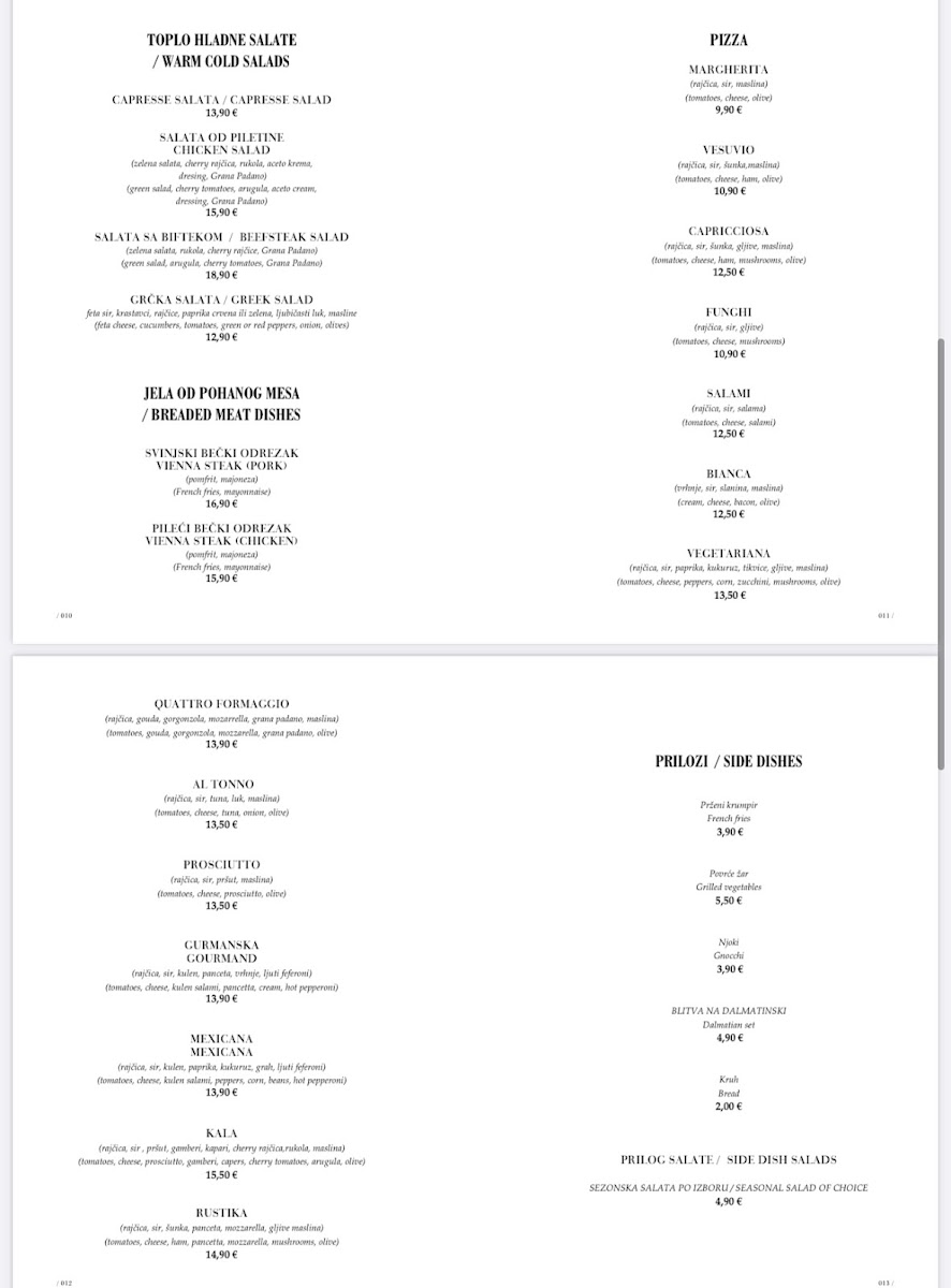 Restaurant Kala - Zadar Menu 1