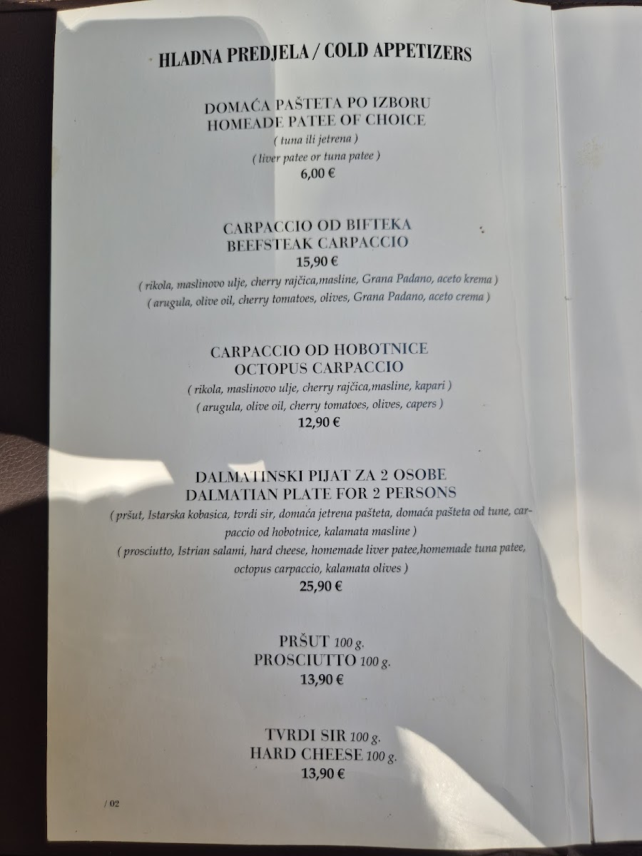 Restaurant Kala - Zadar Menu 5