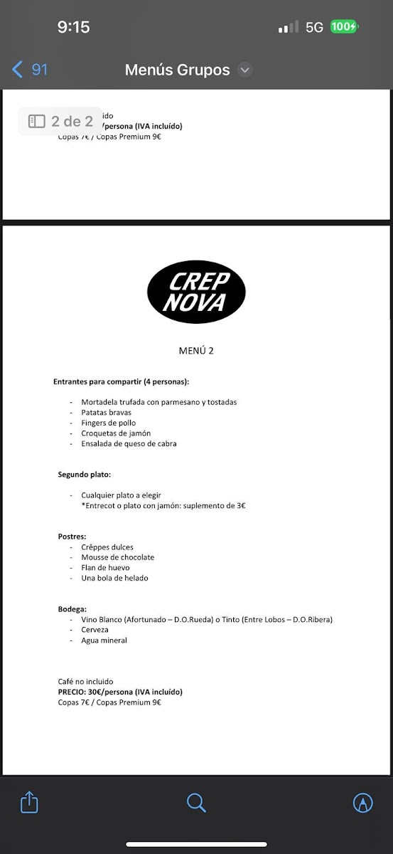 Crep Nova Sant Cugat Menu 3