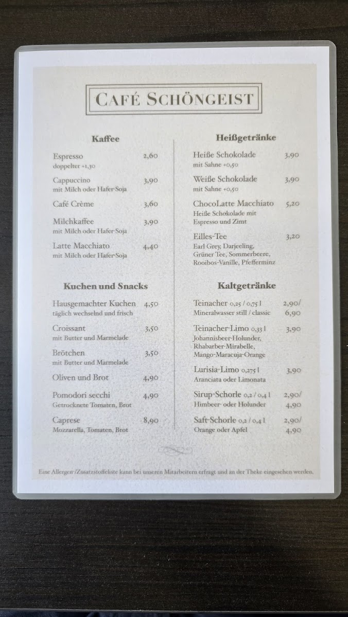 Café Schöngeist Menu 3