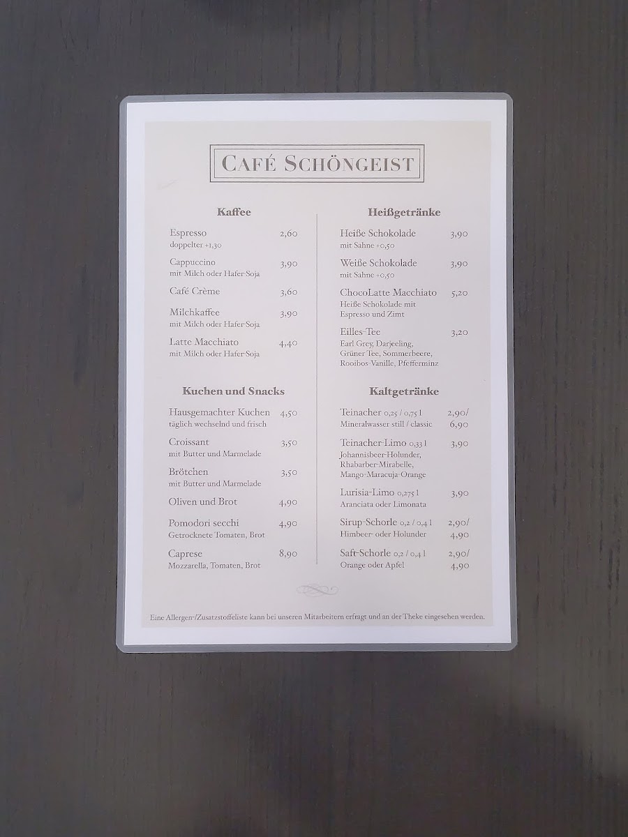 Café Schöngeist Menu 4