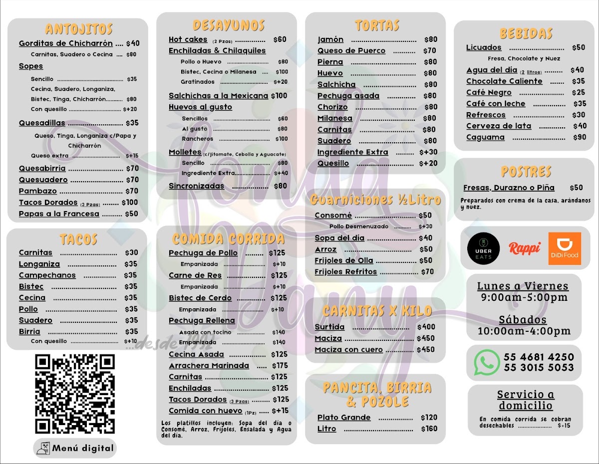Abarrotes Dany... Fonda Dany Menu 1