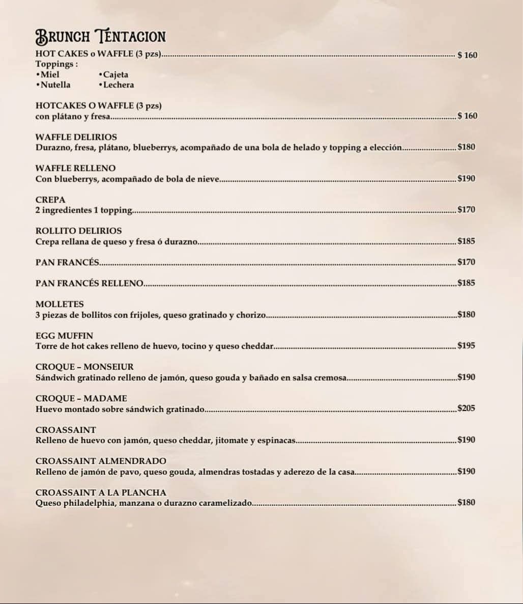 Delirios Menu 2