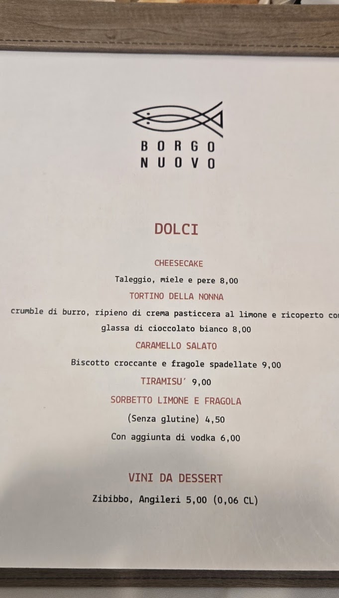 Ristorante Borgo Nuovo Menu 2