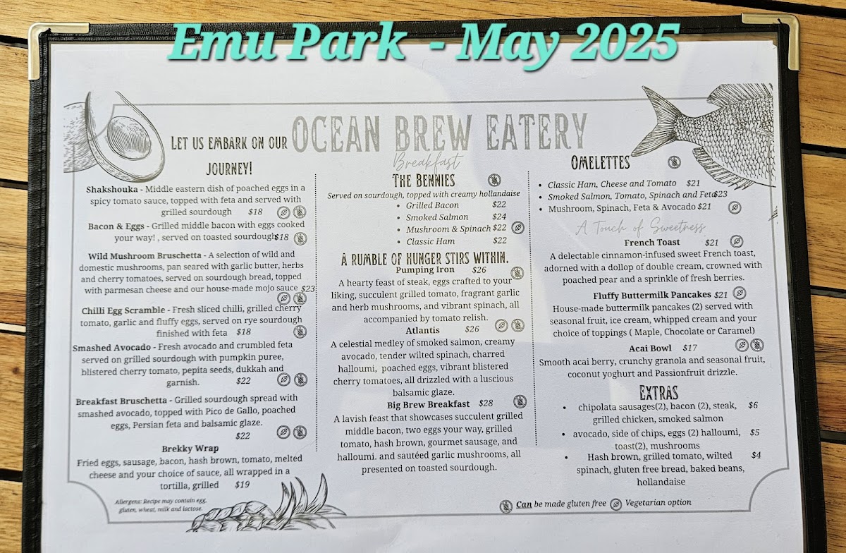 Ocean Brew Eatery Menu 1