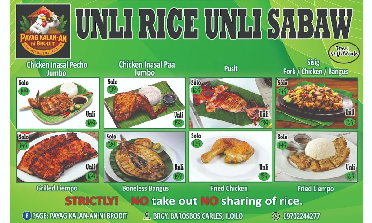 Payag Kalan-An ni Brodit Restobar Menu 1
