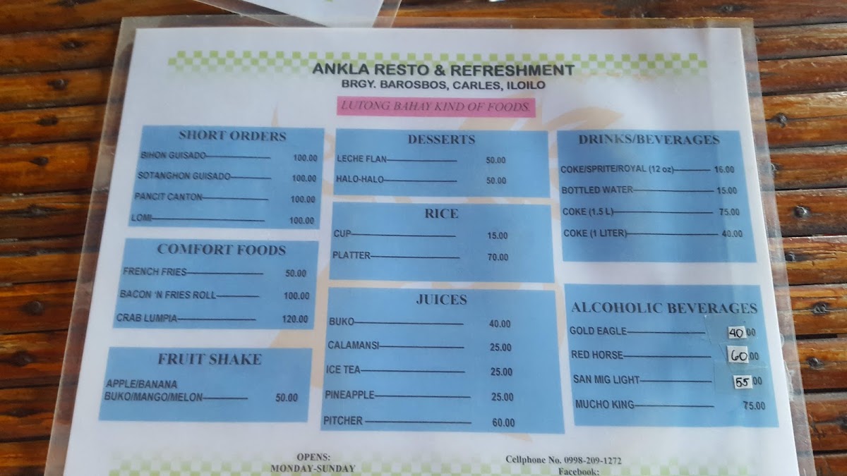 Payag Kalan-An ni Brodit Restobar Menu 9