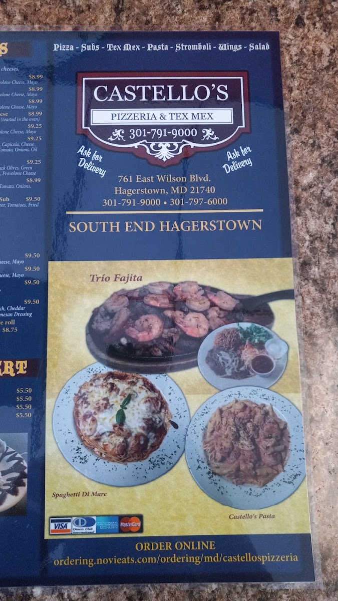 Castello's Pizzeria & Tex Mex Menu 3