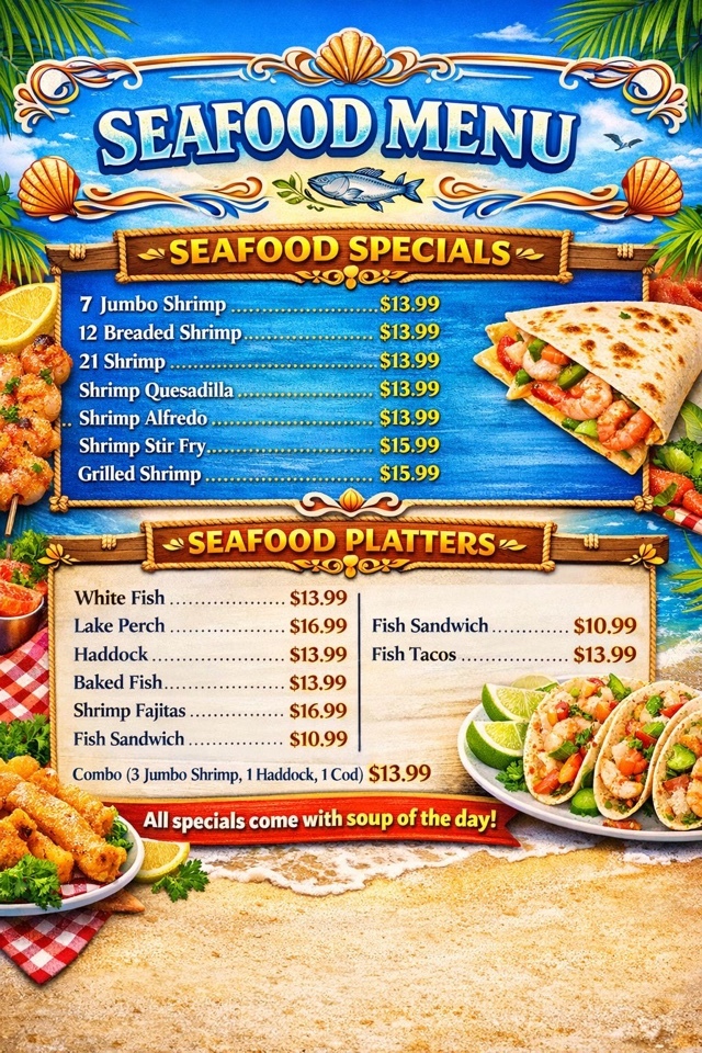 Tony’s Family Restaurant Menu 2