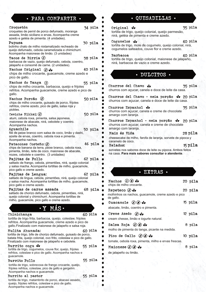 TANGA - Tacos y Más Menu 2