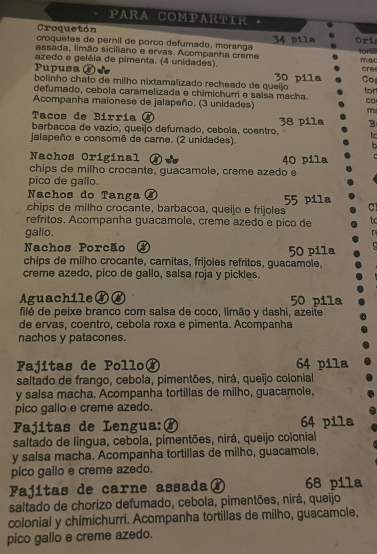 TANGA - Tacos y Más Menu 9