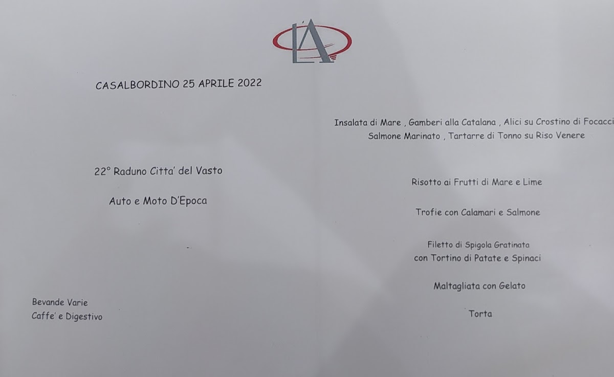 L'Aragosta Menu 1