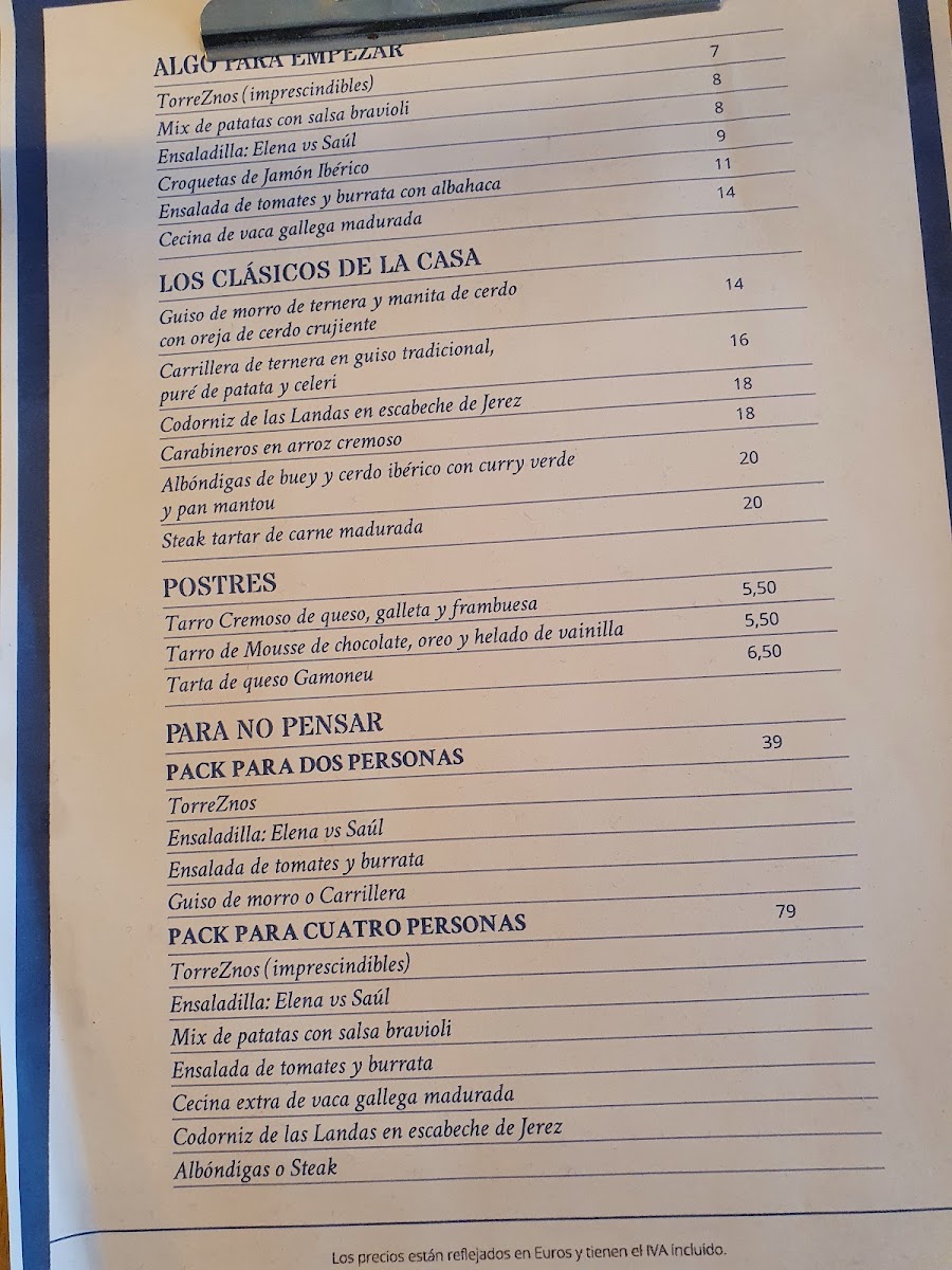 TreZe Restaurante Menu 2