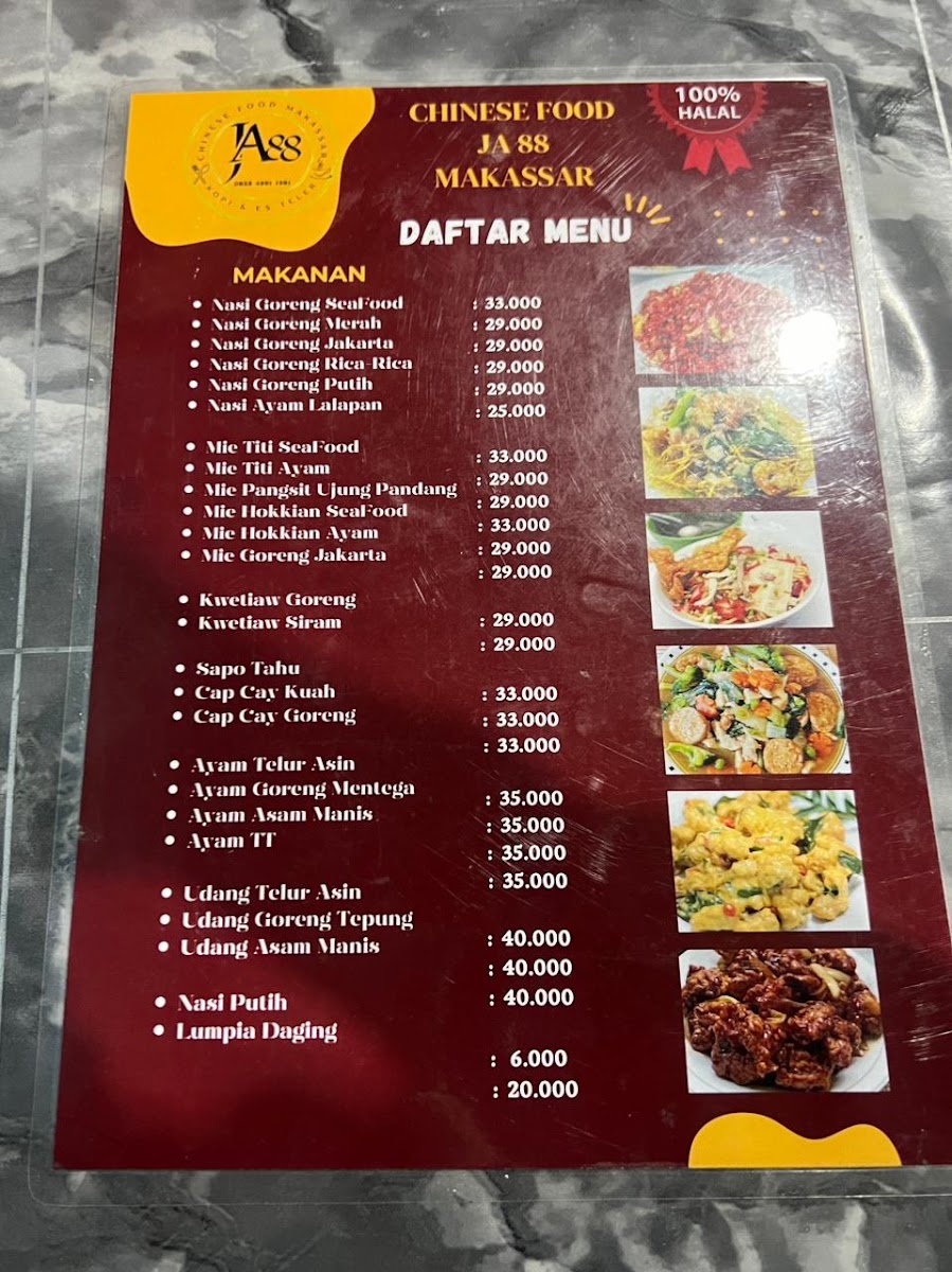 Kios JA 88 Makassar Menu 4