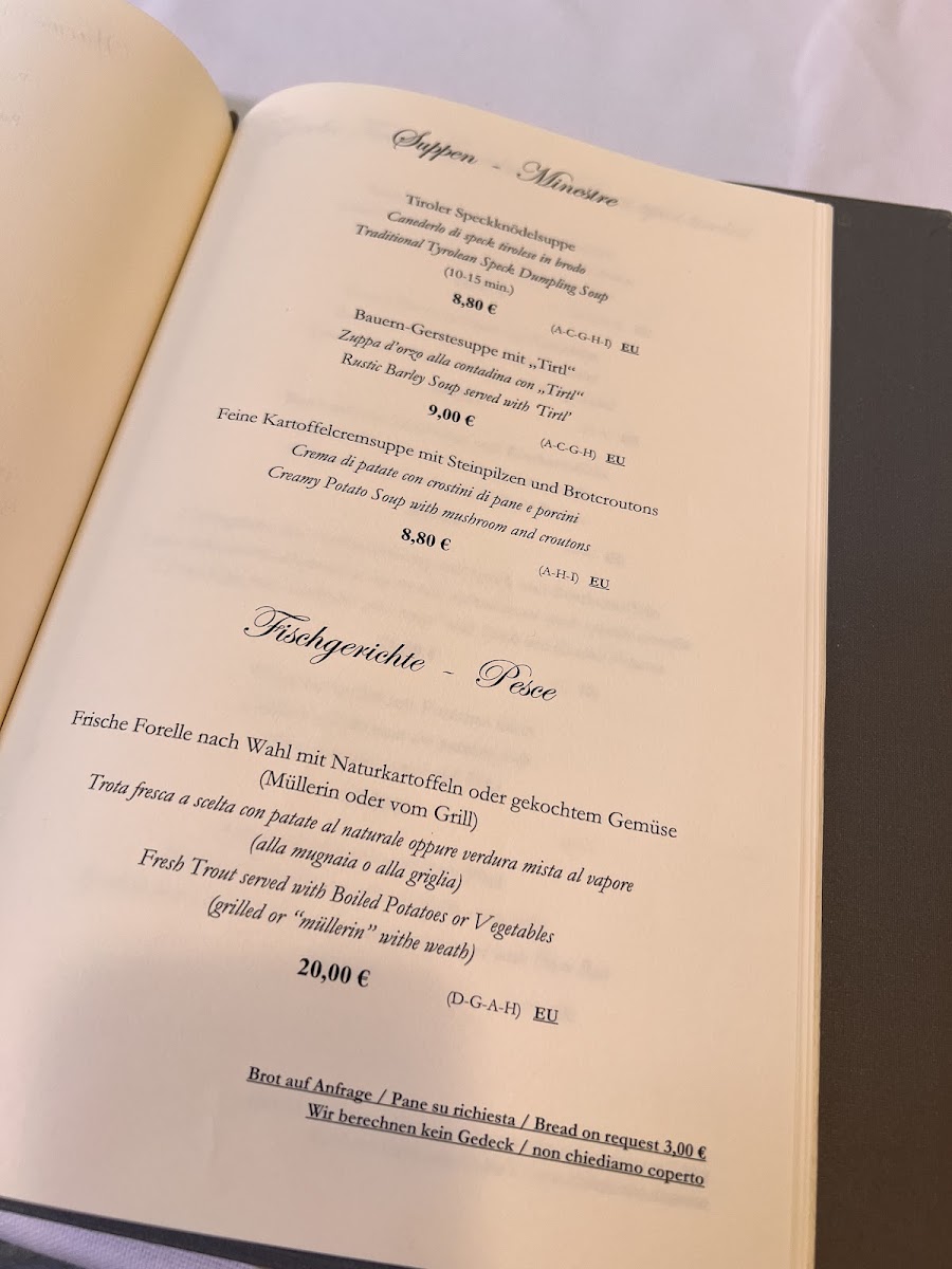 Restaurant Wiesthaler Menu 4