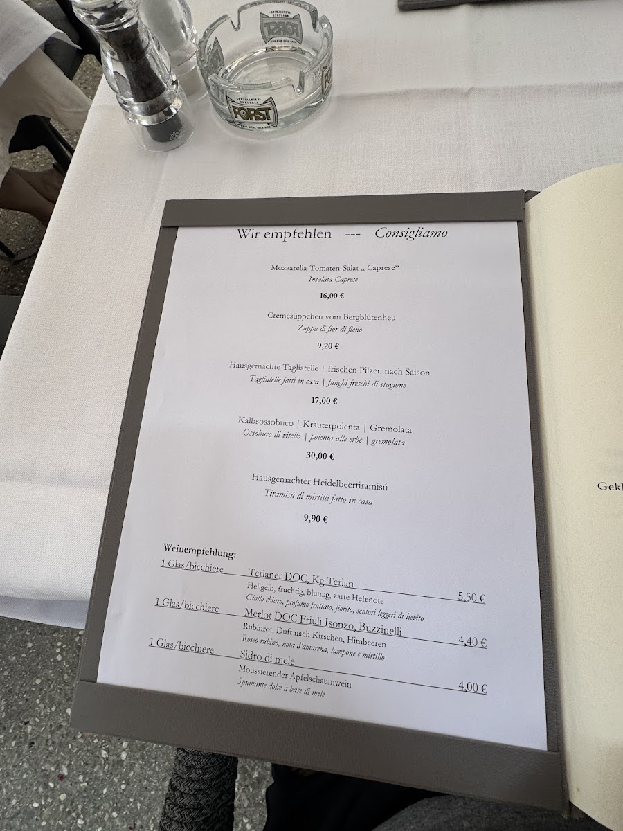 Restaurant Wiesthaler Menu 5