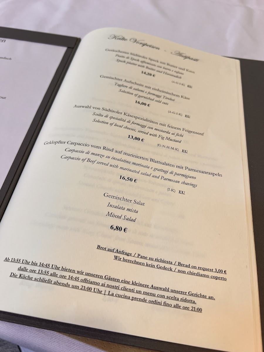 Restaurant Wiesthaler Menu 9