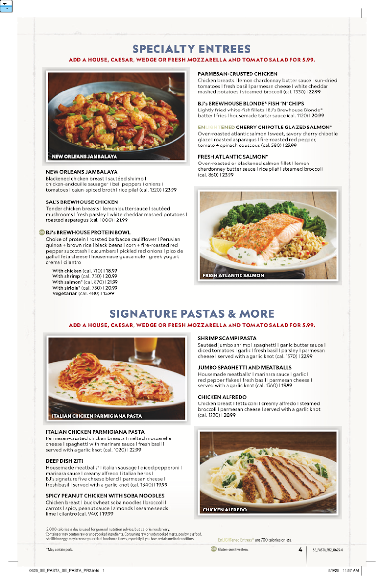 BJ's Restaurant & Brewhouse Menu 3