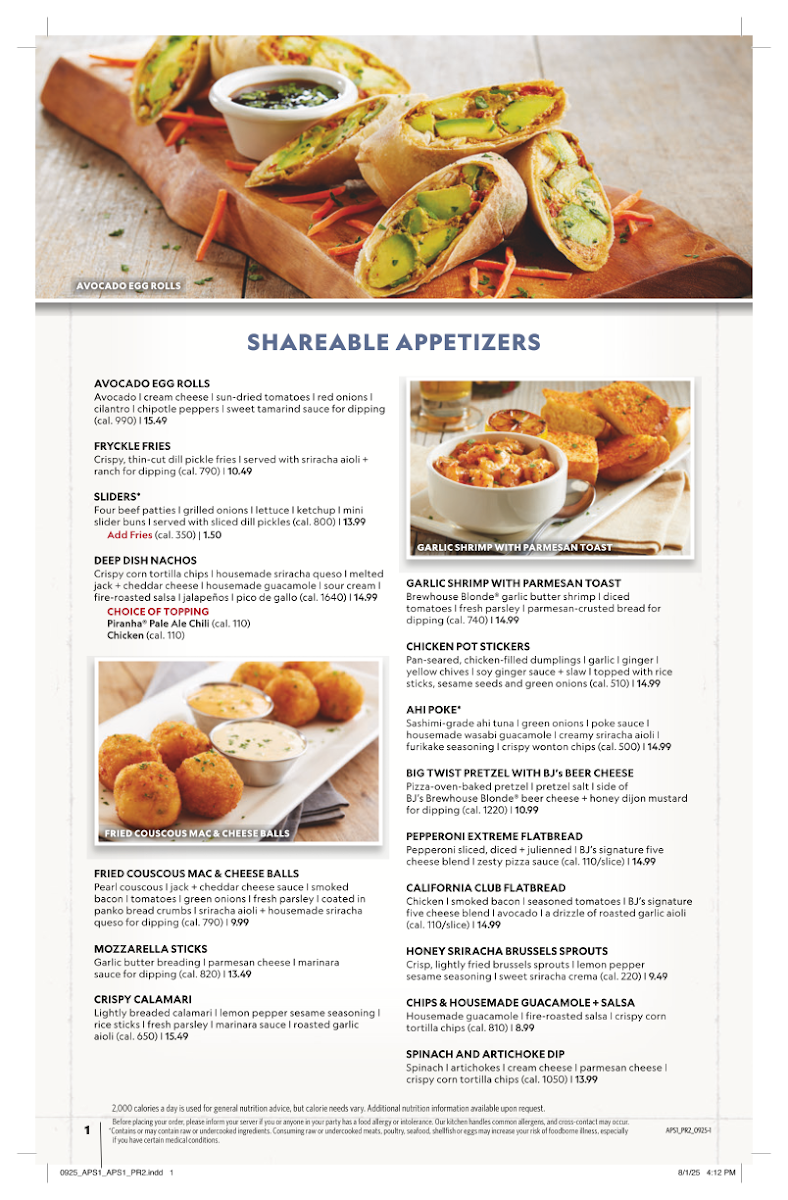 BJ's Restaurant & Brewhouse Menu 5
