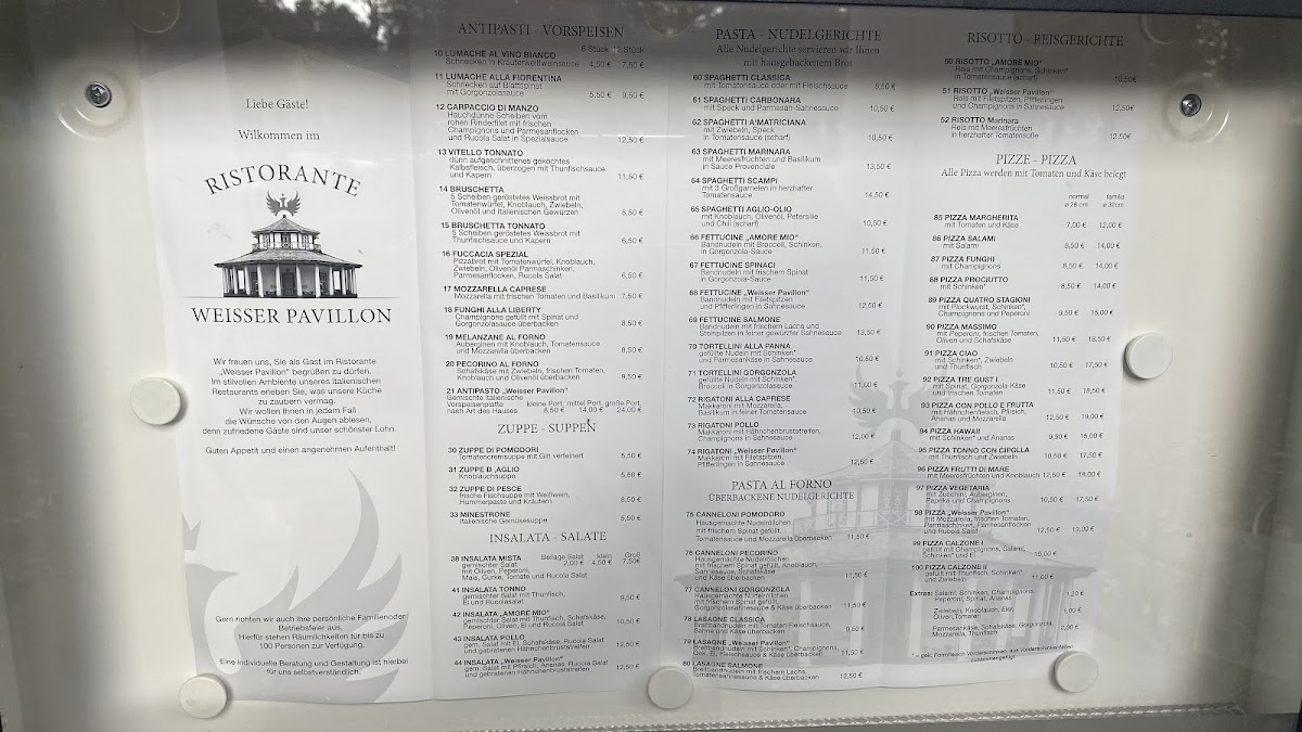 Ristorante Weisser Pavillon Menu 2