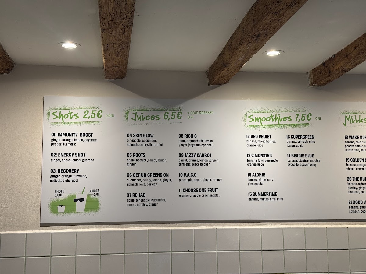 Ginger juice & smoothie bar Menu 5