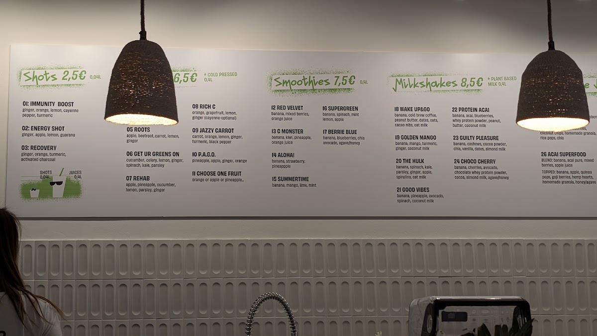 Ginger juice & smoothie bar Menu 6